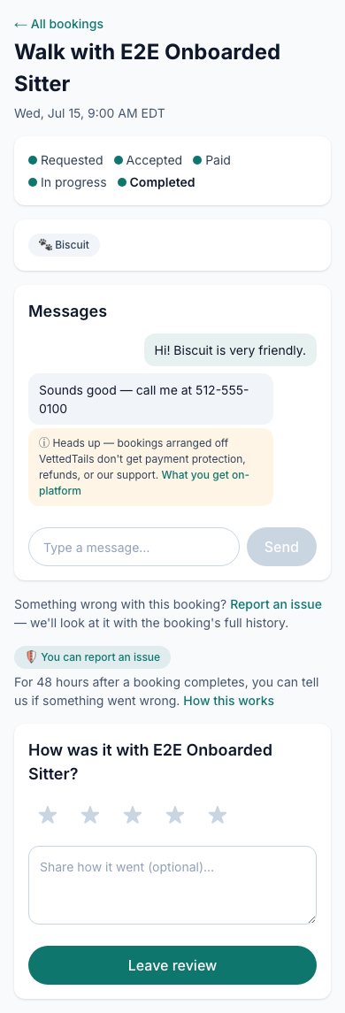 After the visit — screenshot